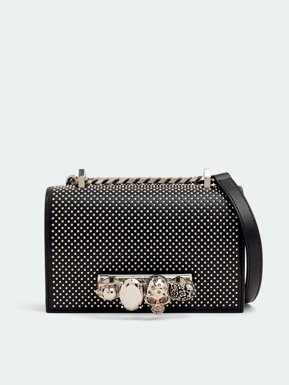 ALEXANDER MCQUEEN ‘Mini Studded Jeweled Satchel’ in Black - 653134